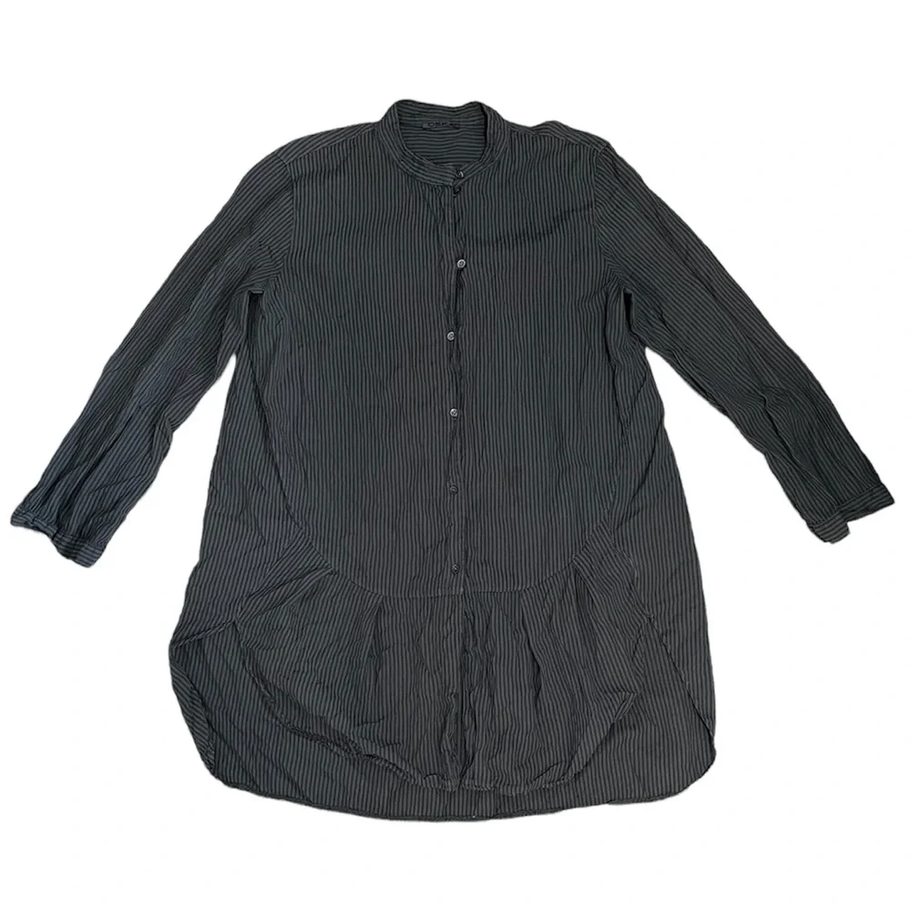 OSKA | Grey Oversized Long Sleeve Button Down Tunic Top - Picture 2 of 13